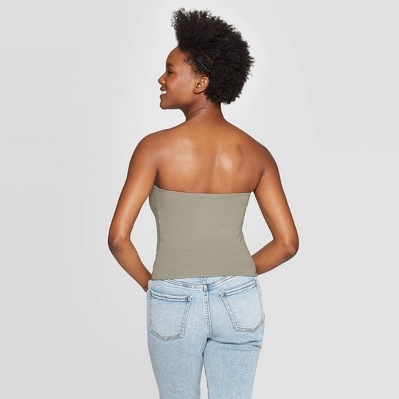 Mighty Fine Unity Graphic Tube Top Olive Green - Picture 2 of 4